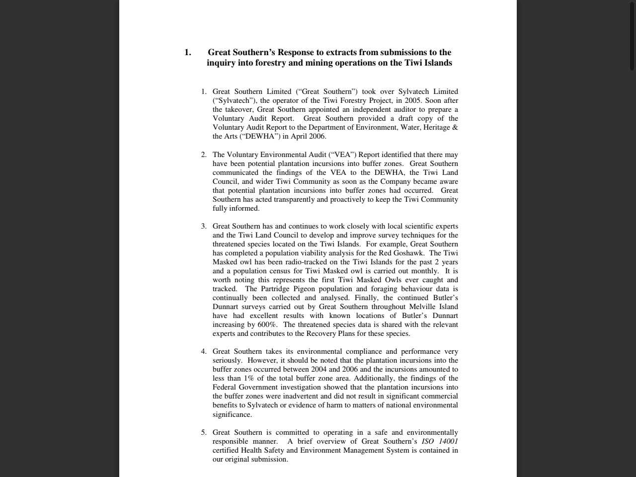 Preview of Inquiry into forestry and mining operations on the Tiwi Islands - Parliament of Australia