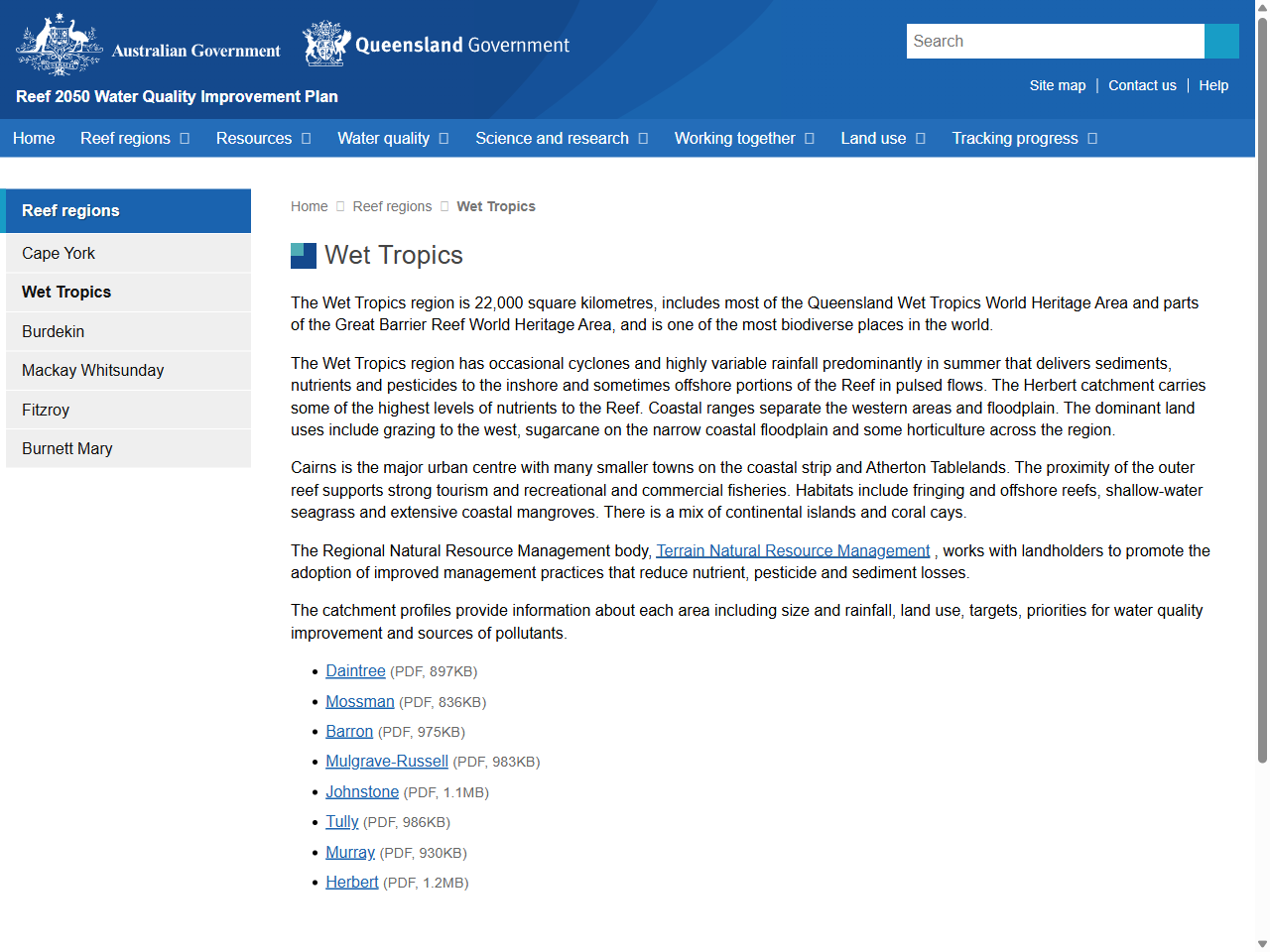 Preview of Wet Tropics - Reef 2050 Water Quality Improvement Plan, accessed July 18, 2025,