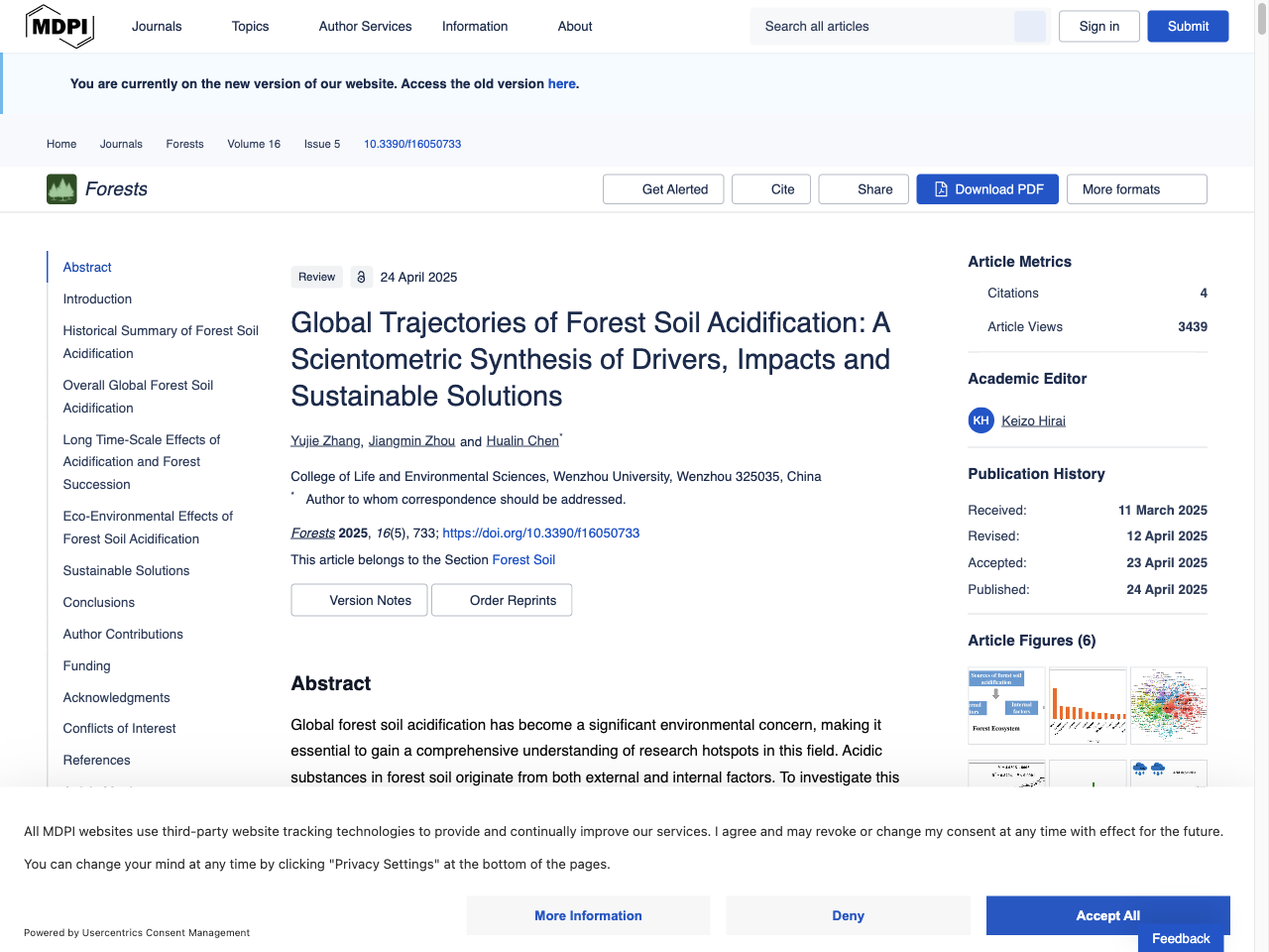Preview of Global Trajectories of Forest Soil Acidification: A Scientometric Synthesis of Drivers, Impacts and Sustainable Solutions - MDPI, accessed July 30, 2025,
