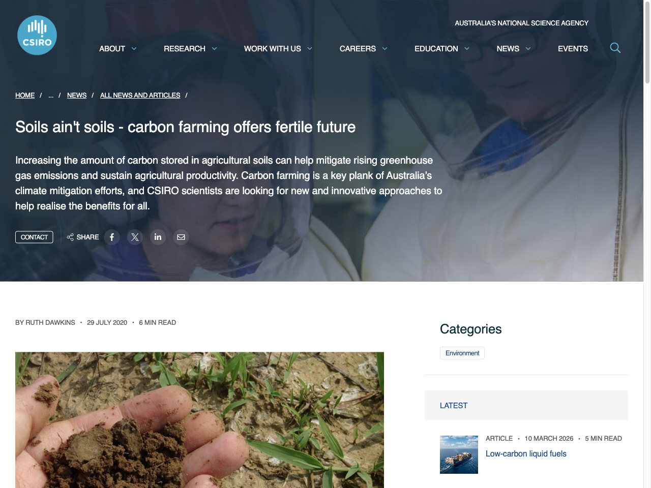 Preview of Soils ain't soils - carbon farming offers fertile future - CSIRO, accessed August 5, 2025, 