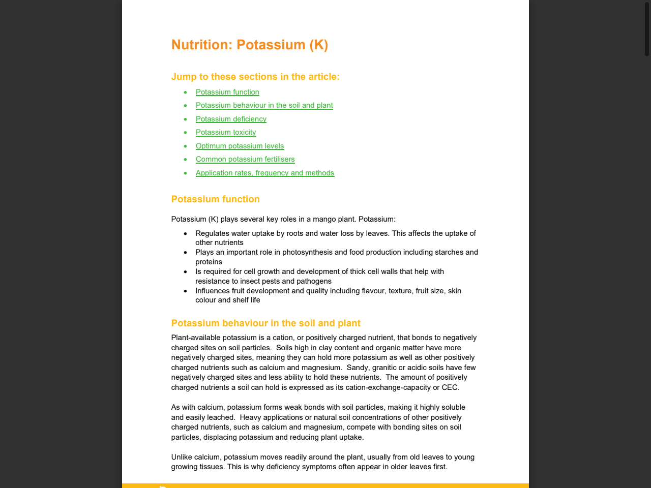Preview of Nutrition: Potassium (K) - Australian Mango Industry Association, accessed July 16, 2025,