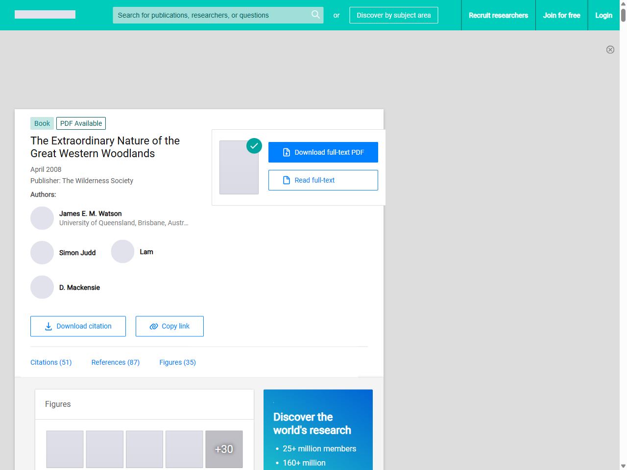 Preview of (PDF) The Extraordinary Nature of the Great Western Woodlands - ResearchGate, accessed July 10, 2025,