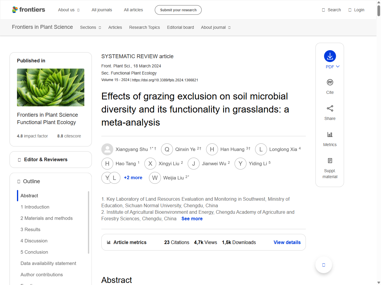 Preview of Soil, Plant, and Microorganism Interactions Drive Secondary Succession in Alpine Grassland Restoration - PMC, accessed May 10, 2026