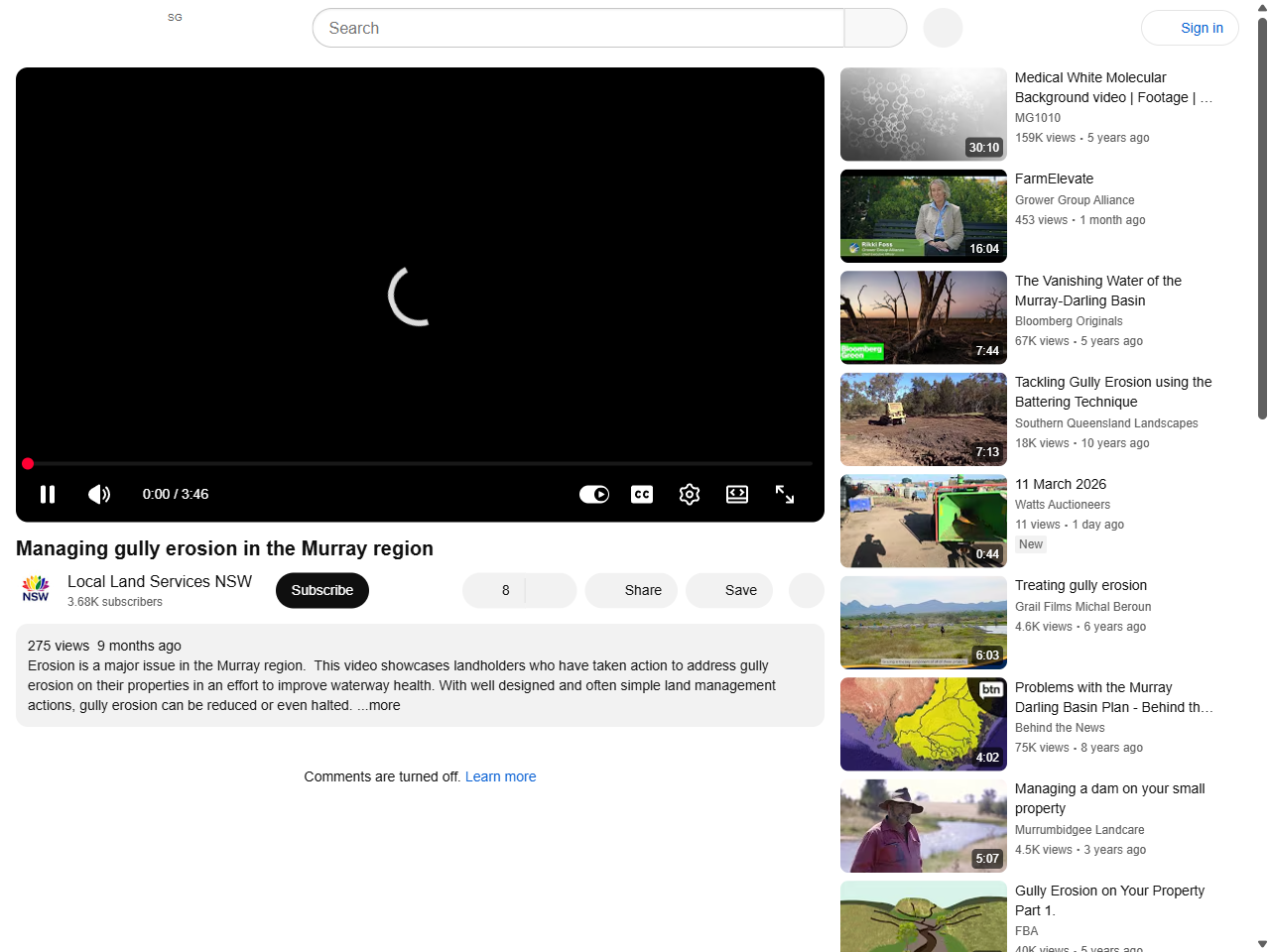 Preview of Managing gully erosion in the Murray region - YouTube, accessed July 16, 2025, 