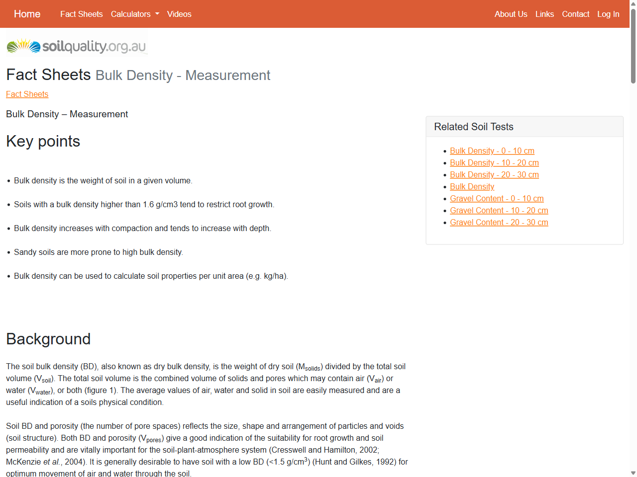 Preview of Bulk Density - Measurement | Fact Sheets | soilquality.org.au, accessed August 9, 2025, 