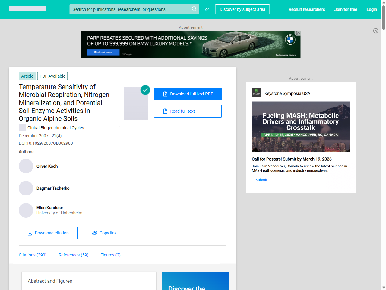 Preview of (PDF) Temperature Sensitivity of Microbial Respiration, Nitrogen Mineralization, and Potential Soil Enzyme Activities in Organic Alpine Soils - ResearchGate, accessed August 28, 2025,