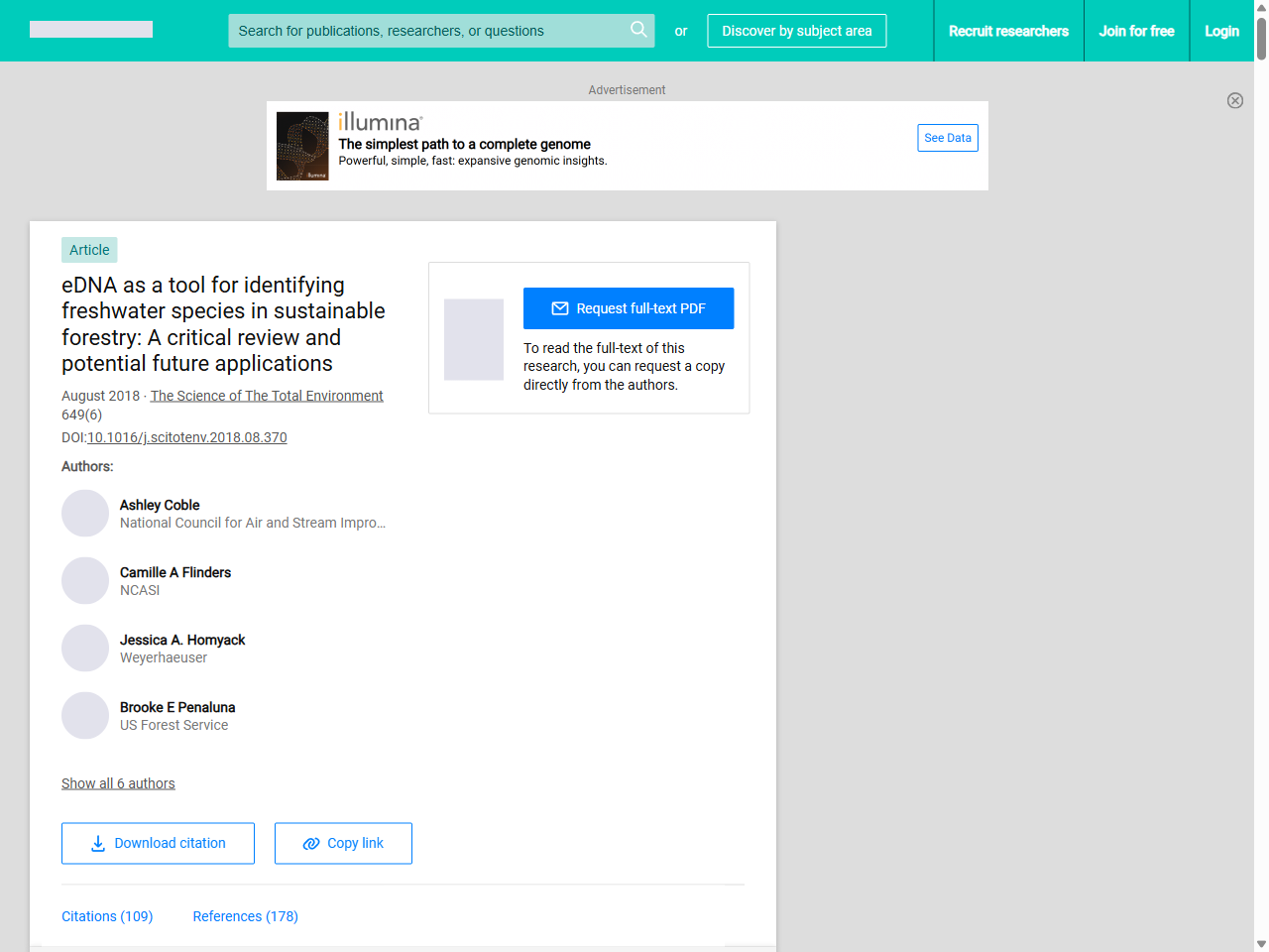 Preview of eDNA as a tool for identifying freshwater species in sustainable ...