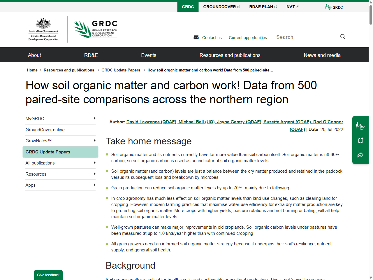 Preview of How soil organic matter and carbon work! Data from 500 paired-site comparisons across the northern region - GRDC, accessed August 28, 2025, 
