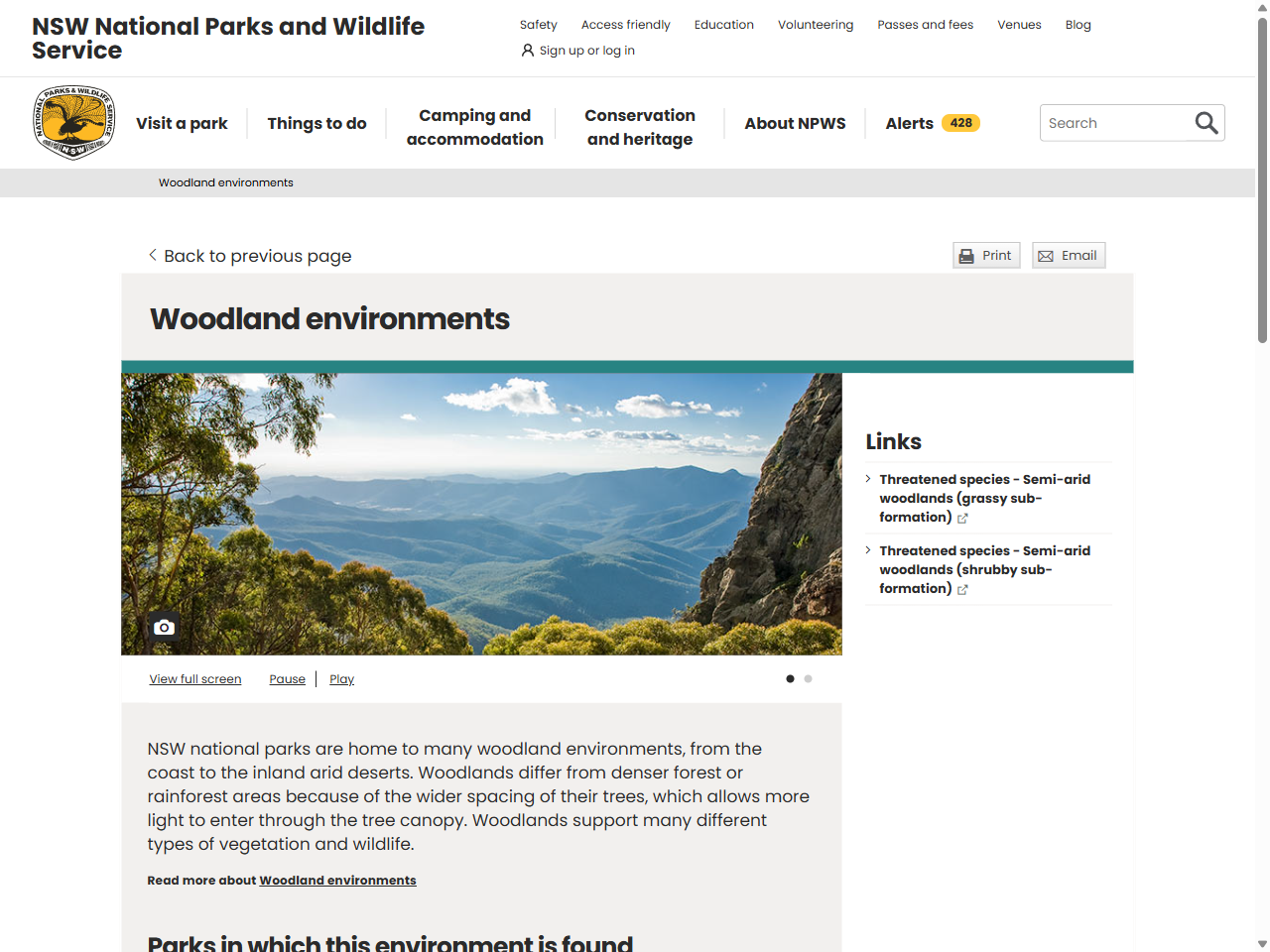 Preview of Woodland environments - NSW National Parks, accessed July 15, 2025