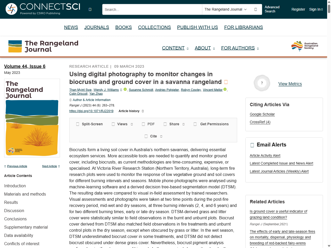 Preview of Using digital photography to monitor changes in biocrusts and ground cover in a savanna rangeland - CSIRO Publishing, accessed May 16, 2025,