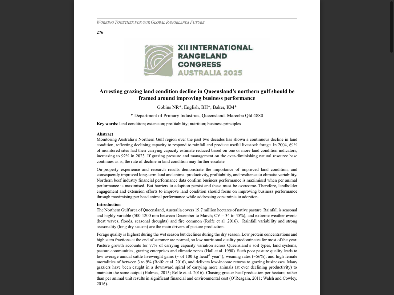 Preview of Arresting grazing land condition decline in Queensland's northern gulf should be framed around improving business performance, accessed July 23, 2025