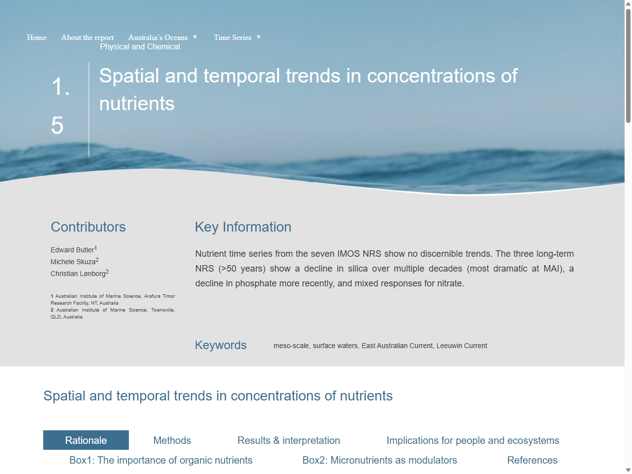 Preview of 1.5. Trends in nutrient concentrations - IMOS Ocean Report, accessed August 2, 2025,