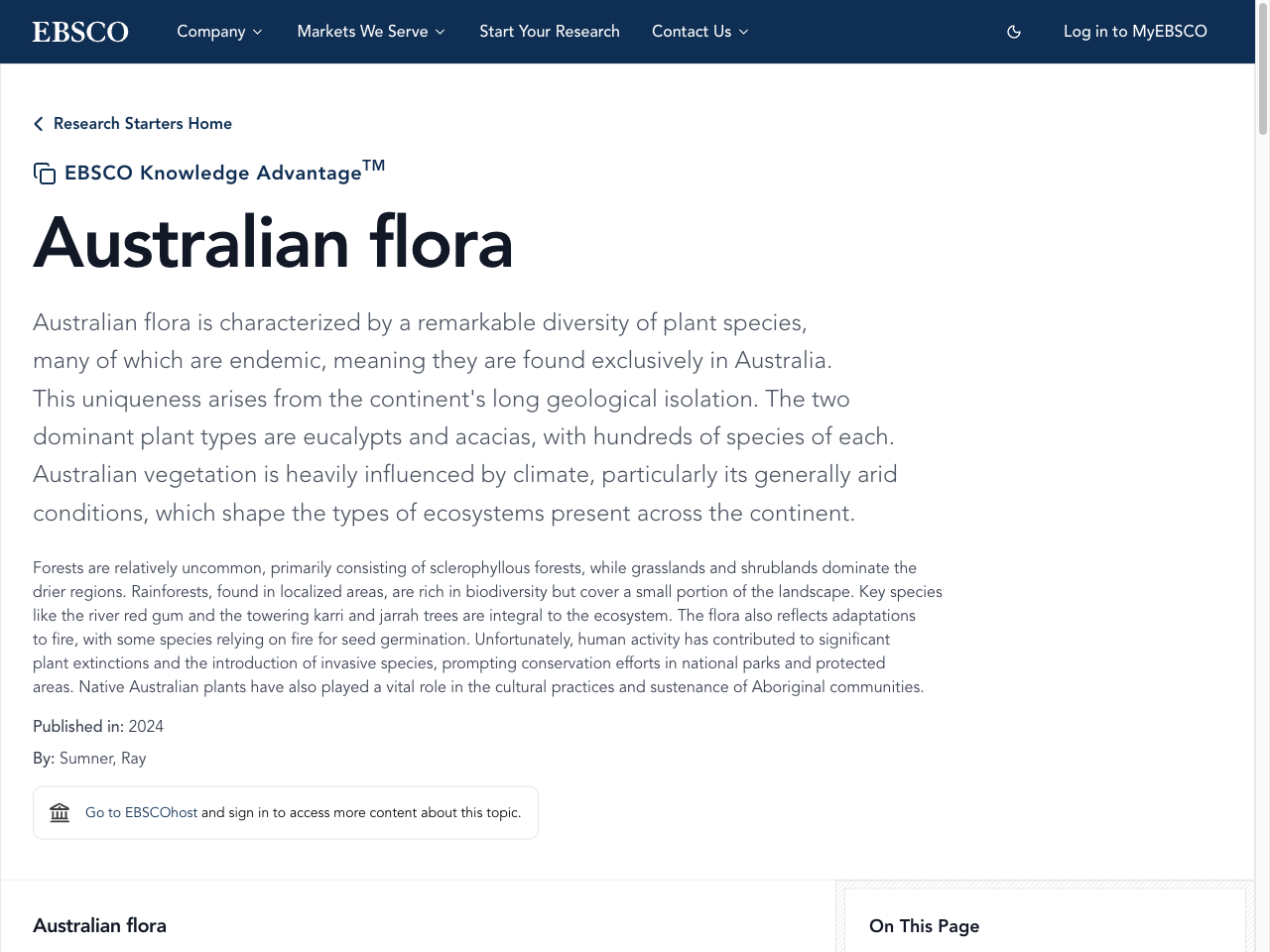 Preview of Australian flora | EBSCO Research Starters, accessed July 12, 2025,