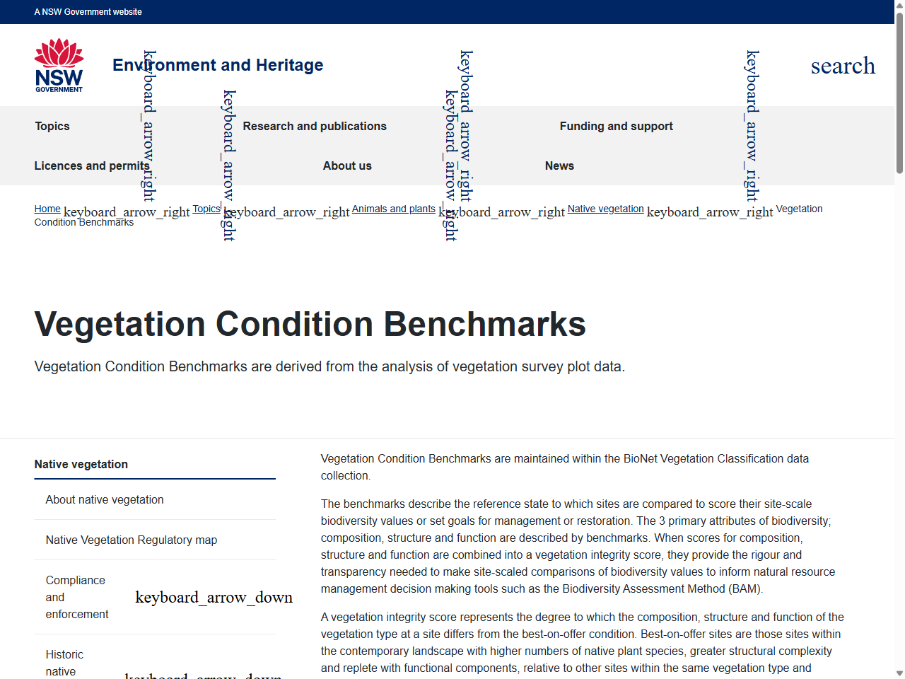 Preview of NSW BioMetric Vegetation Condition Benchmarks