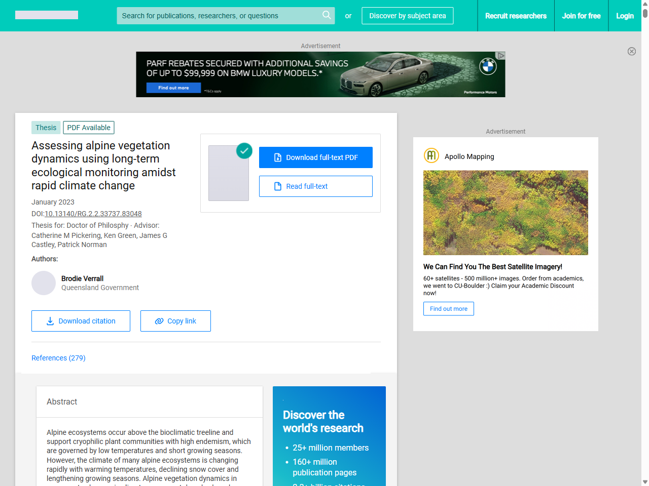 Preview of Assessing alpine vegetation dynamics using long-term ecological monitoring amidst rapid climate change - ResearchGate, accessed on May 28, 2025,