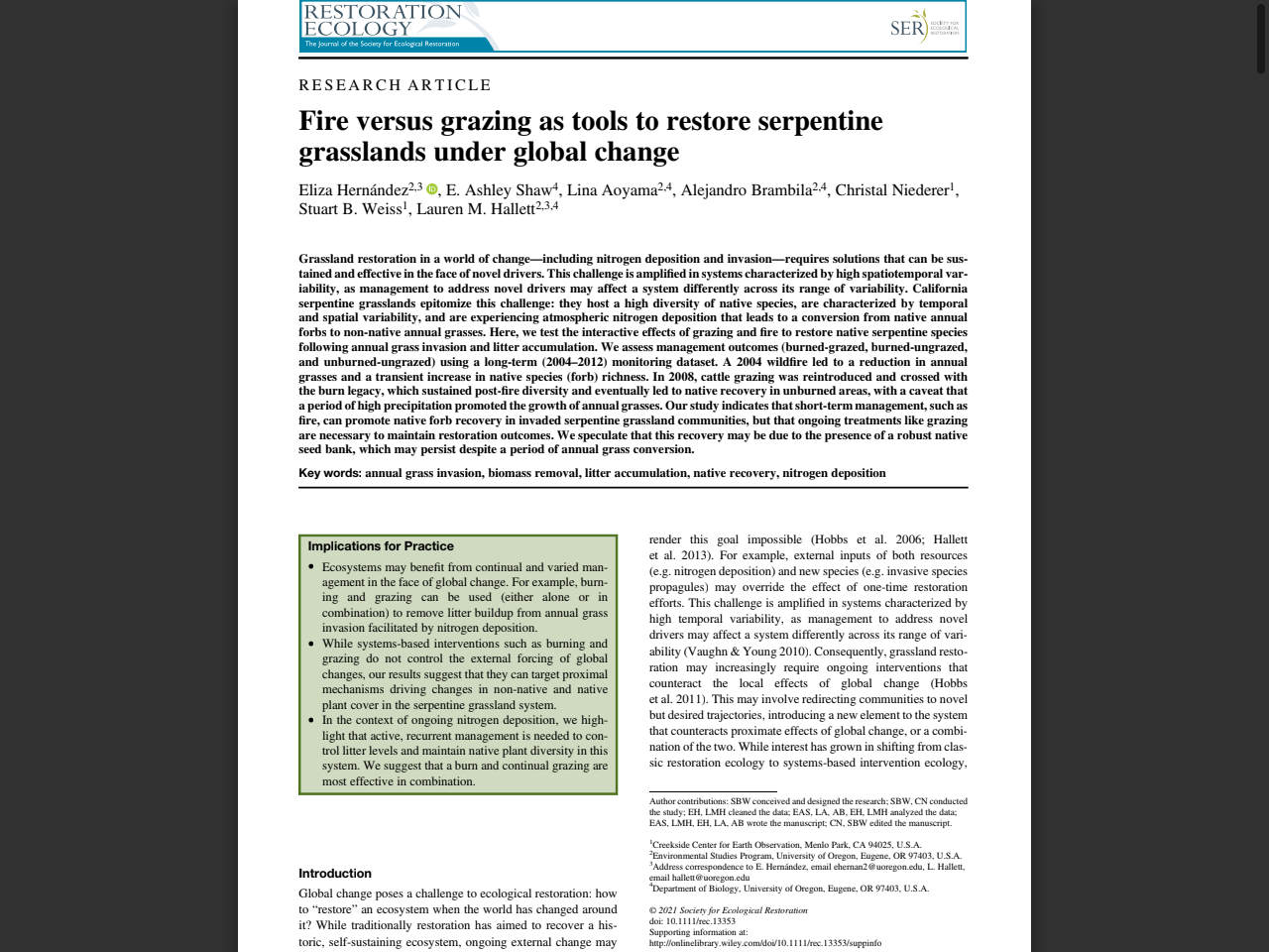 Preview of Fire versus grazing as tools to restore serpentine grasslands under global change - AWS, accessed July 15, 2025,