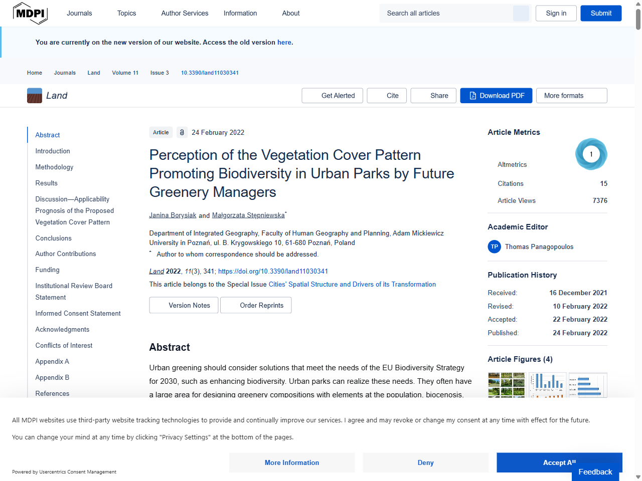 Preview of Perception of the Vegetation Cover Pattern Promoting Biodiversity in Urban Parks by Future Greenery Managers - MDPI, accessed August 11, 2025, 