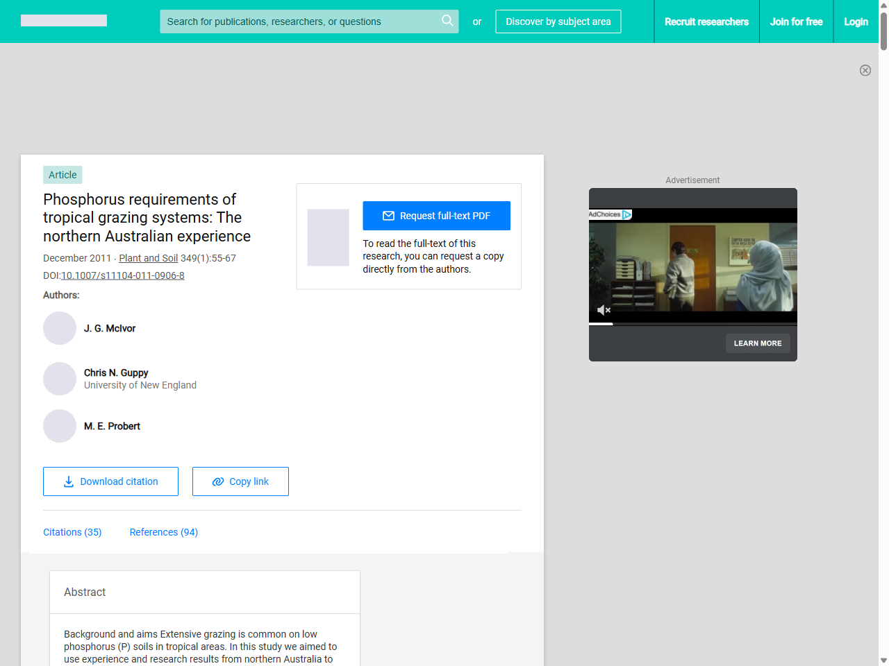 Preview of Phosphorus requirements of tropical grazing systems: The northern Australian experience | Request PDF - ResearchGate