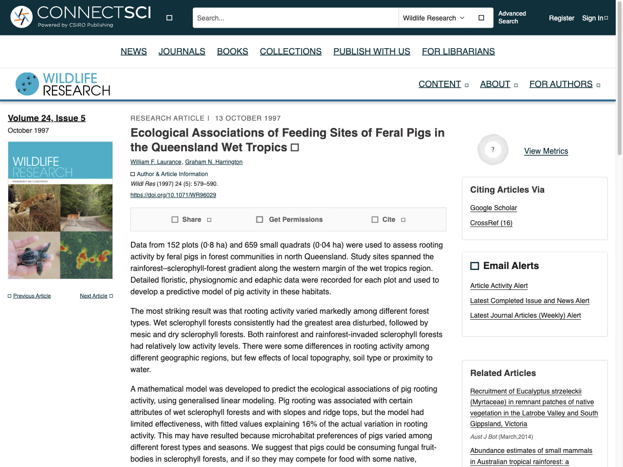 Preview of Wildlife Research - CSIRO Publishing, accessed July 22, 2025, 