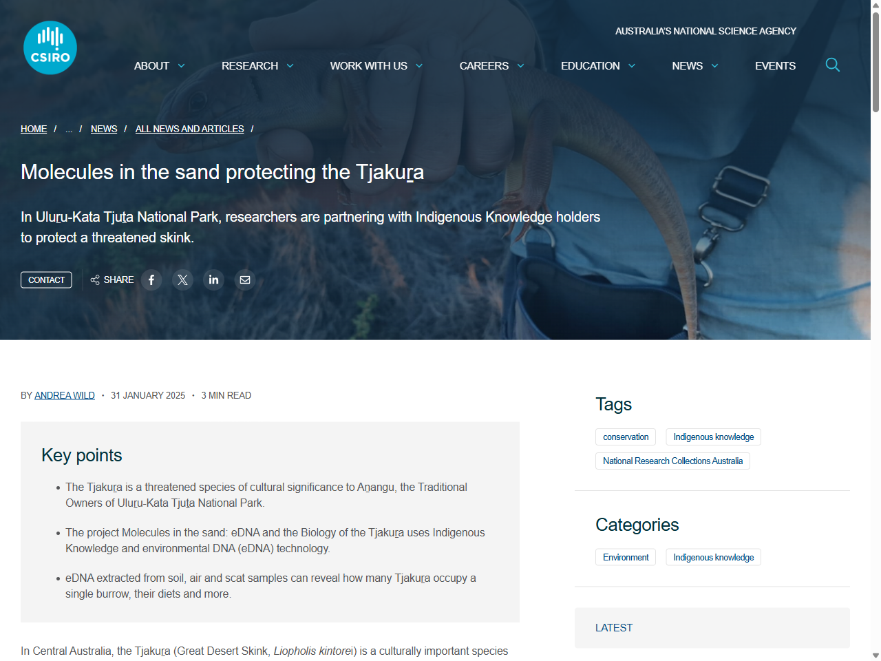 Preview of Evaluating the utility of environmental DNA for detecting a large Critically Endangered lizard in tropical northern Australia - CSIRO PUBLISHING | Pacific Conservation Biology