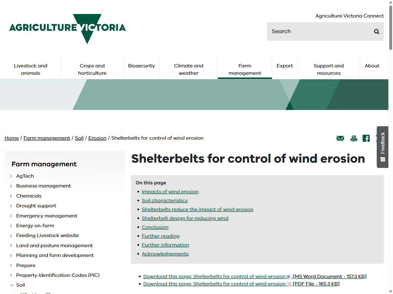 Preview of Shelterbelts for control of wind erosion | Erosion | Soil | Farm management, accessed July 6, 2025, 