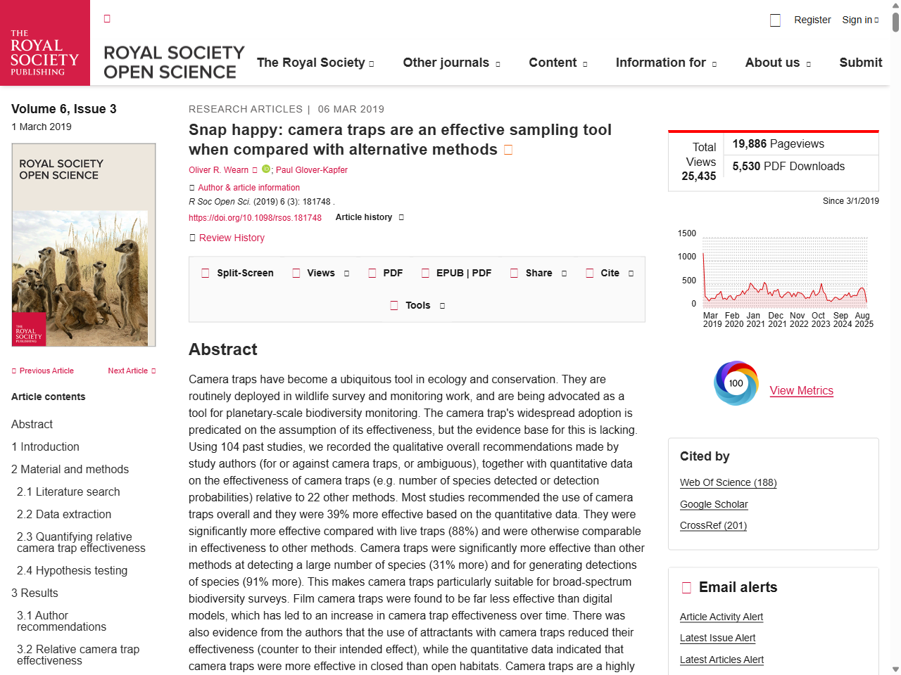 Preview of Snap happy: camera traps are an effective sampling tool when compared with alternative methods | Royal Society Open Science - Journals, accessed July 20, 2025, 