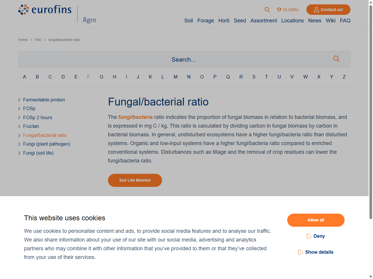 Preview of Fungal/bacterial ratio - Eurofins Agro, accessed July 18, 2025