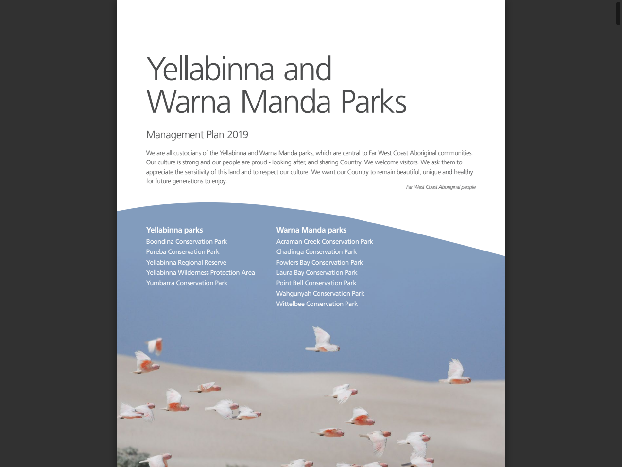 Preview of Yellabinna and Warna Manda Parks - Department for Environment and Water