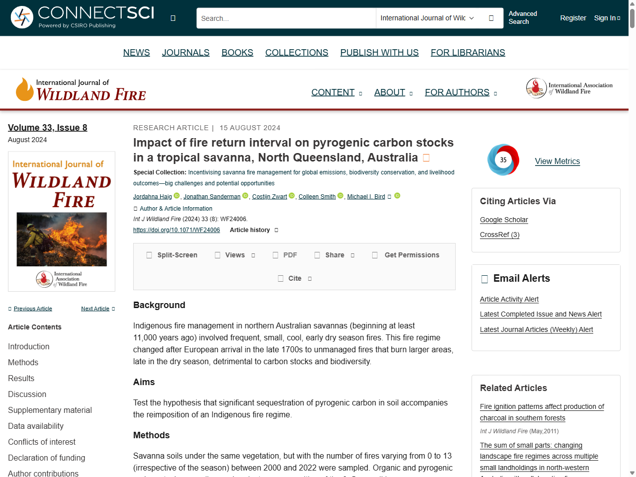 Preview of Impact of fire return interval on pyrogenic carbon stocks in a tropical savanna, North Queensland, Australia - CSIRO Publishing, accessed May 16, 2025,