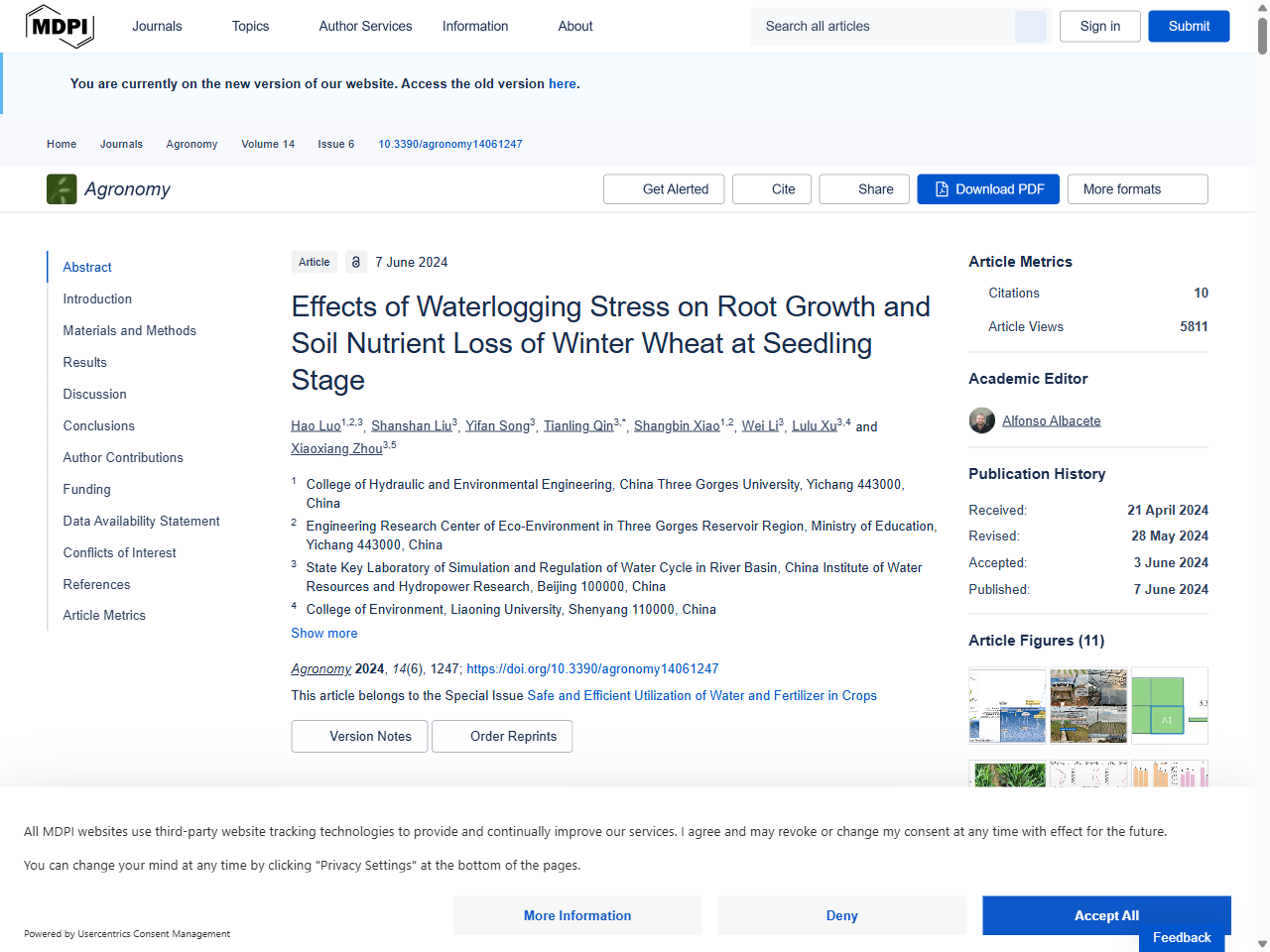 Preview of Effects of Waterlogging Stress on Root Growth and Soil Nutrient Loss of Winter Wheat at Seedling Stage - MDPI, accessed July 7, 2025, 