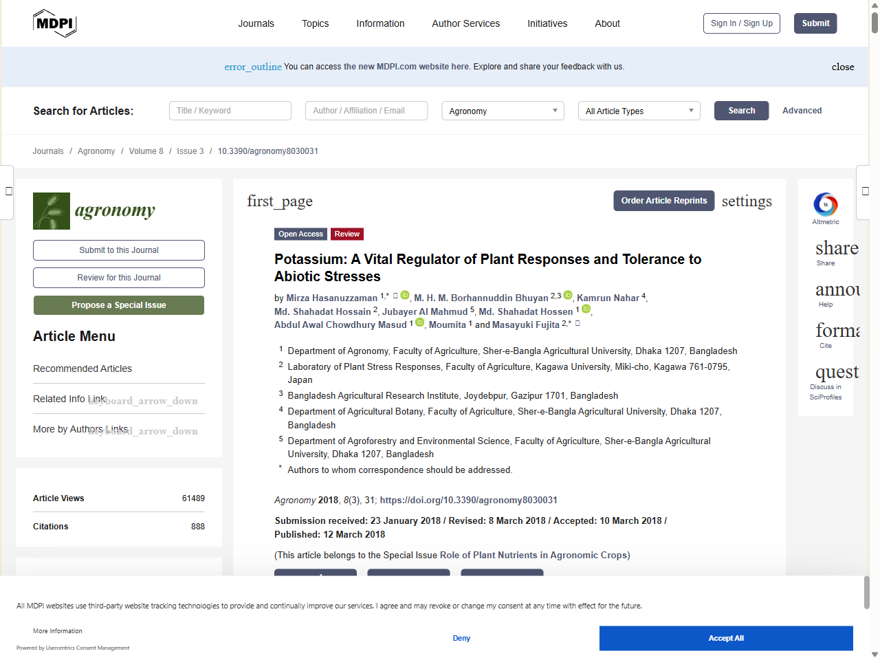 Preview of Potassium: A Vital Regulator of Plant Responses and Tolerance to Abiotic Stresses - MDPI, accessed July 13, 2025