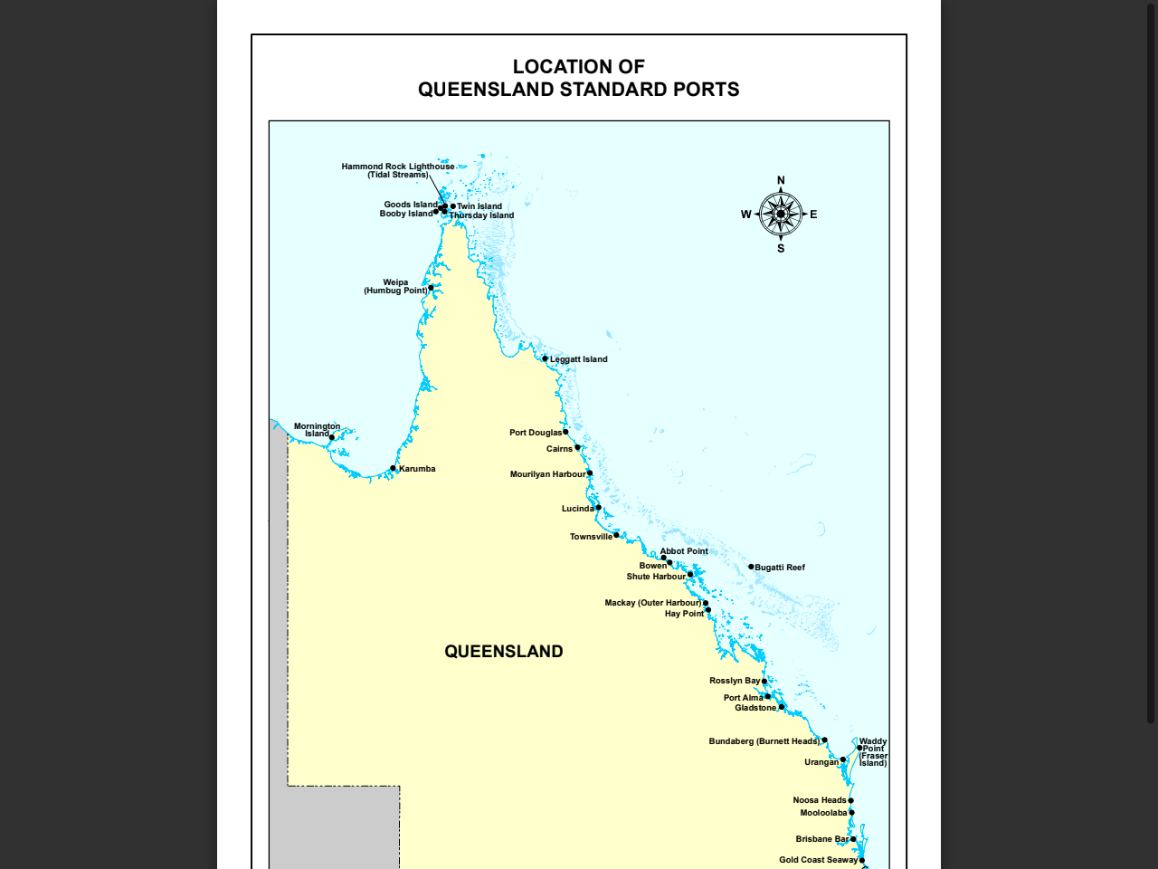 Preview of Location of Queensland standard ports, accessed August 1, 2025,