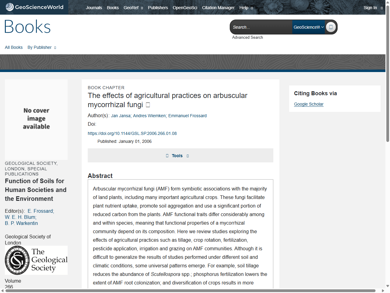 Preview of The effects of agricultural practices on arbuscular mycorrhizal fungi - GeoScienceWorld, accessed July 7, 2025, 