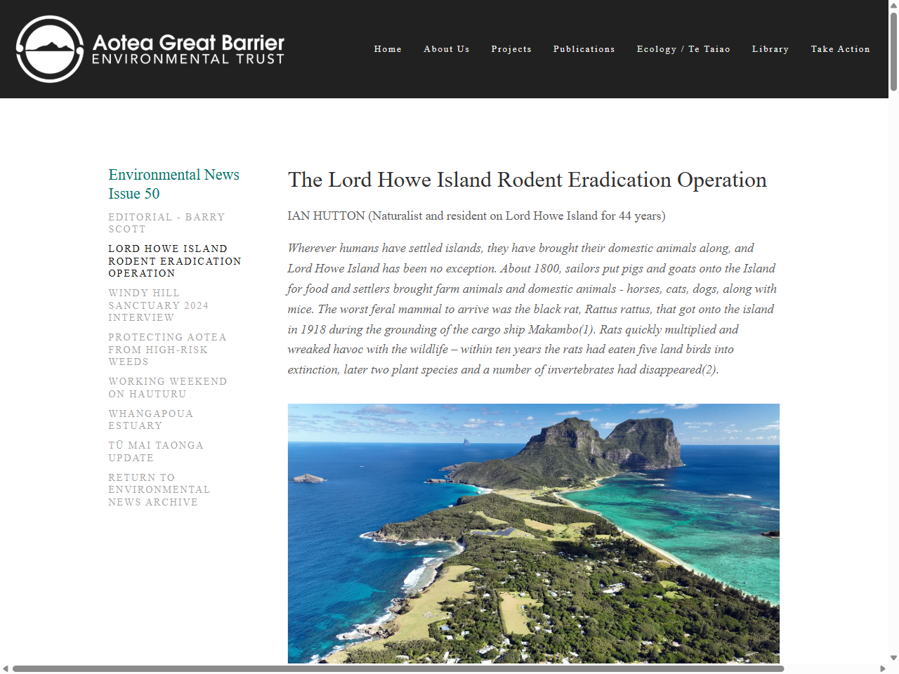 Preview of Lord Howe Island Rodent Eradication Operation - Aotea Great Barrier Environmental Trust, accessed August 2, 2025,