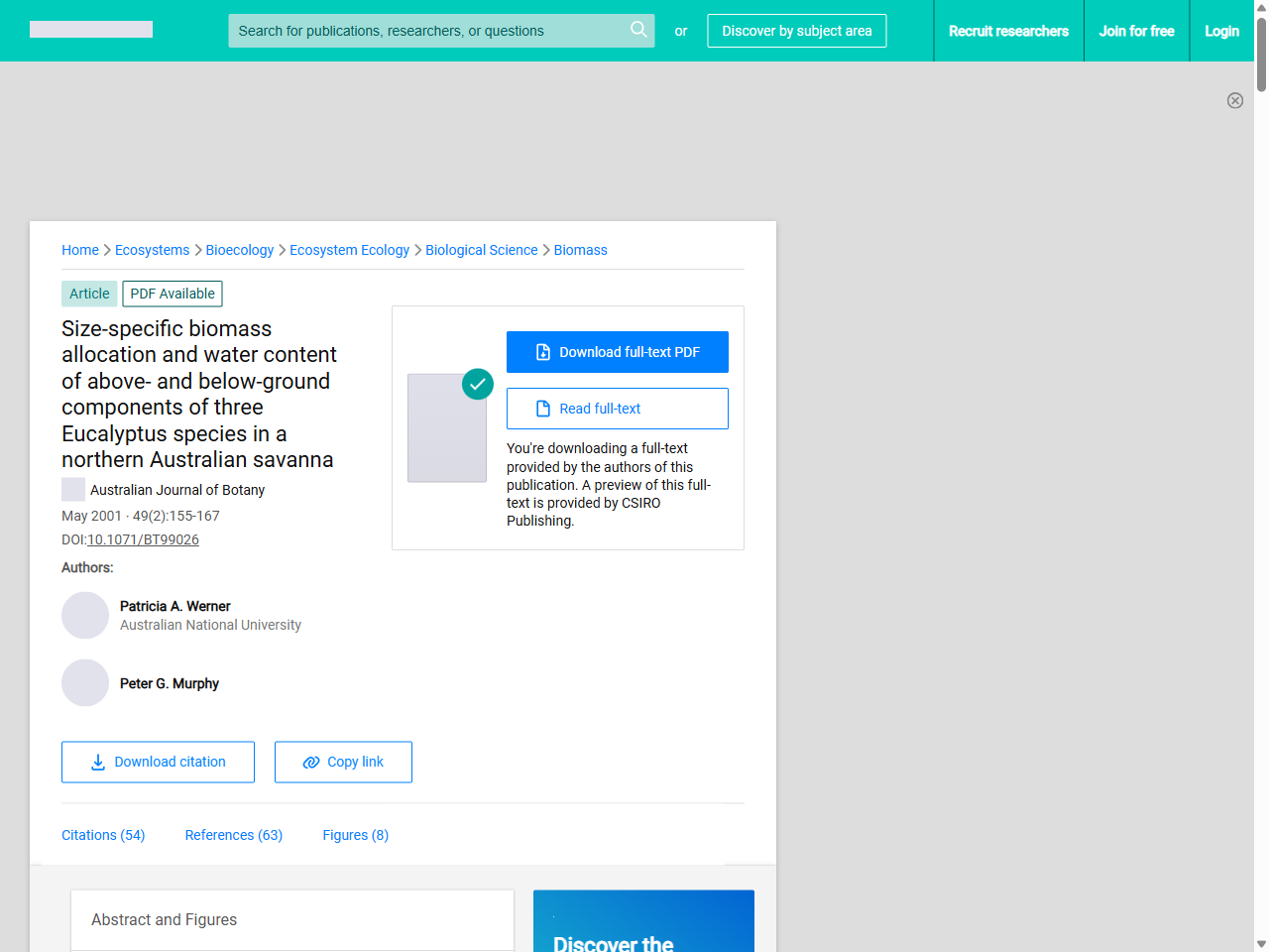 Preview of Effect of fire and tree‐grass patches on soil nitrogen in Australian tropical savannas