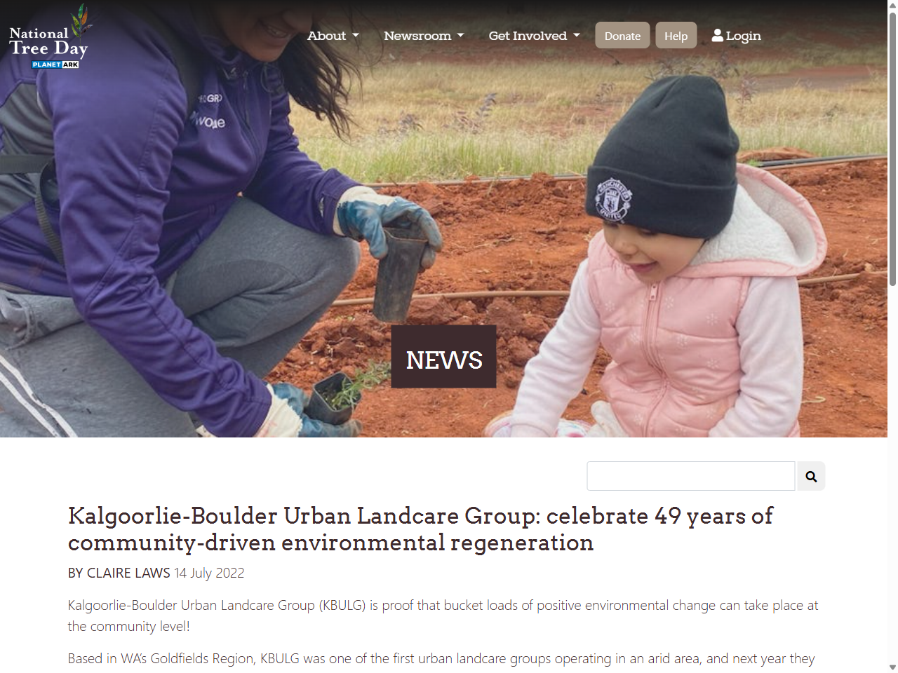 Preview of Kalgoorlie-Boulder Urban Landcare Group: celebrate 49 years of community-driven environmental regeneration - National Tree Day, accessed July 13, 2025