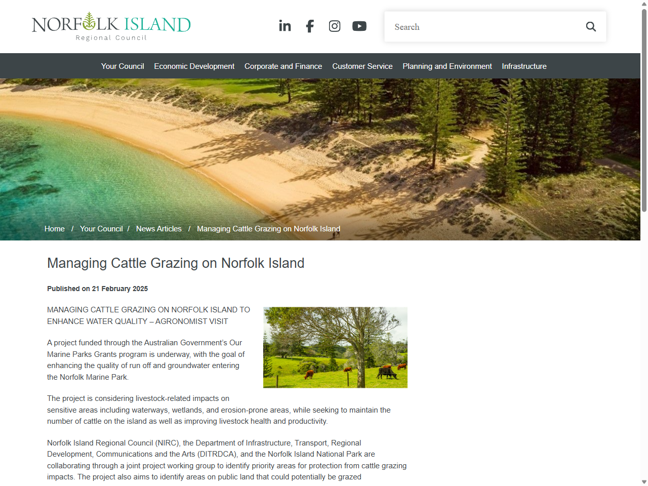 Preview of Managing cattle grazing on Norfolk Island tos enhance water quality - Agronomist visit, accessed July 28, 2025