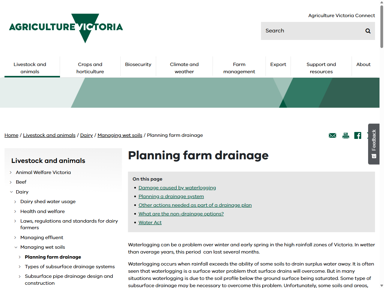 Preview of Planning farm drainage | Managing wet soils | Dairy | Livestock and animals | Agriculture Victoria, accessed July 19, 2025, 