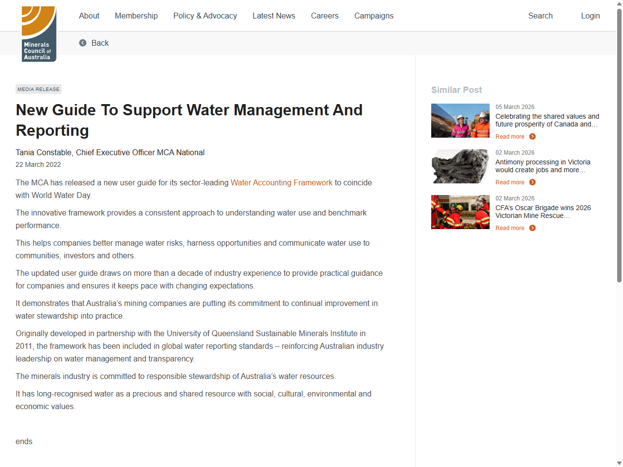 Preview of New guide to support water management and reporting - Minerals Council of Australia, accessed July 13, 2025,