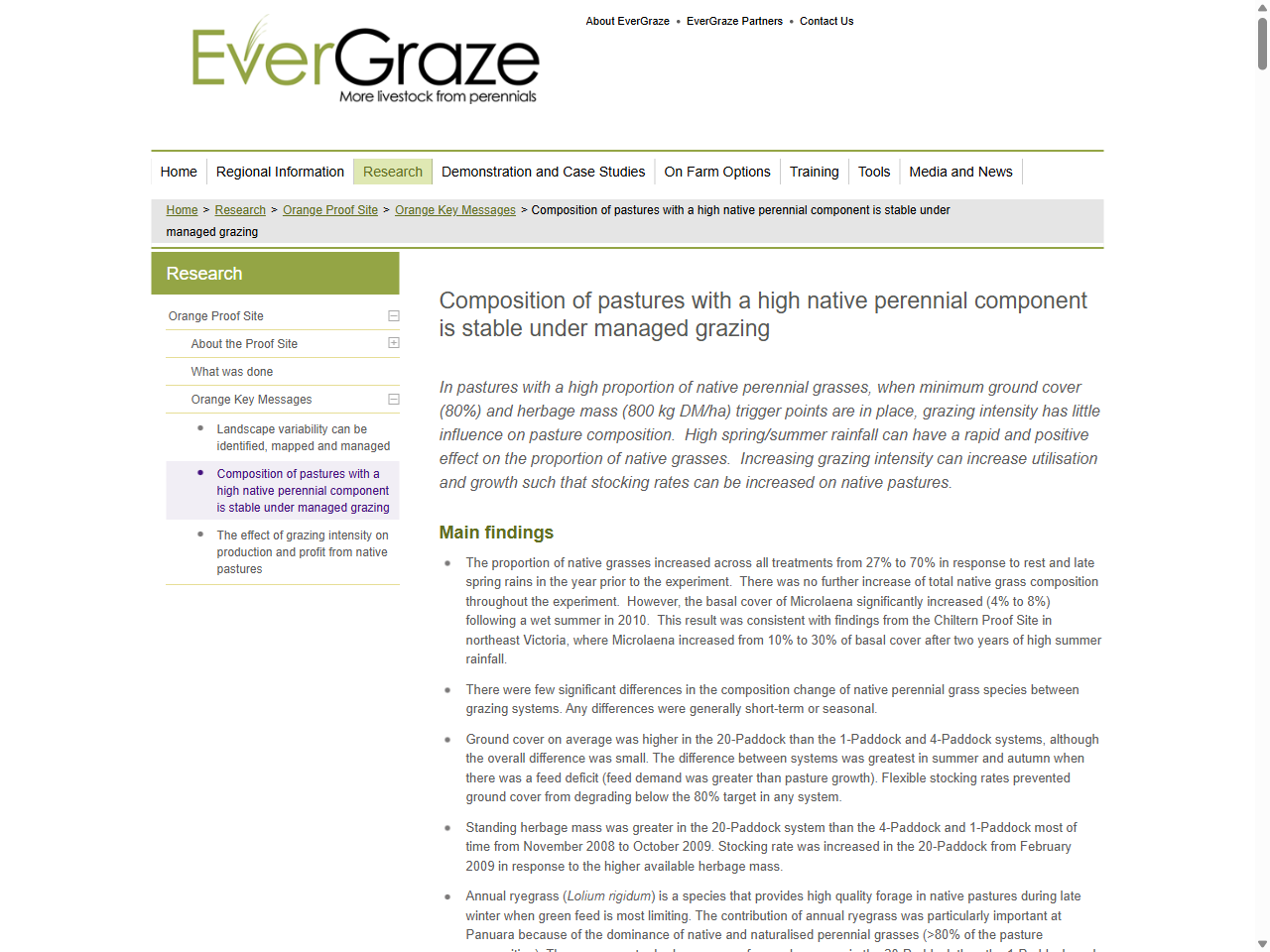 Preview of Composition of pastures with a high native perennial component is stable under managed grazing