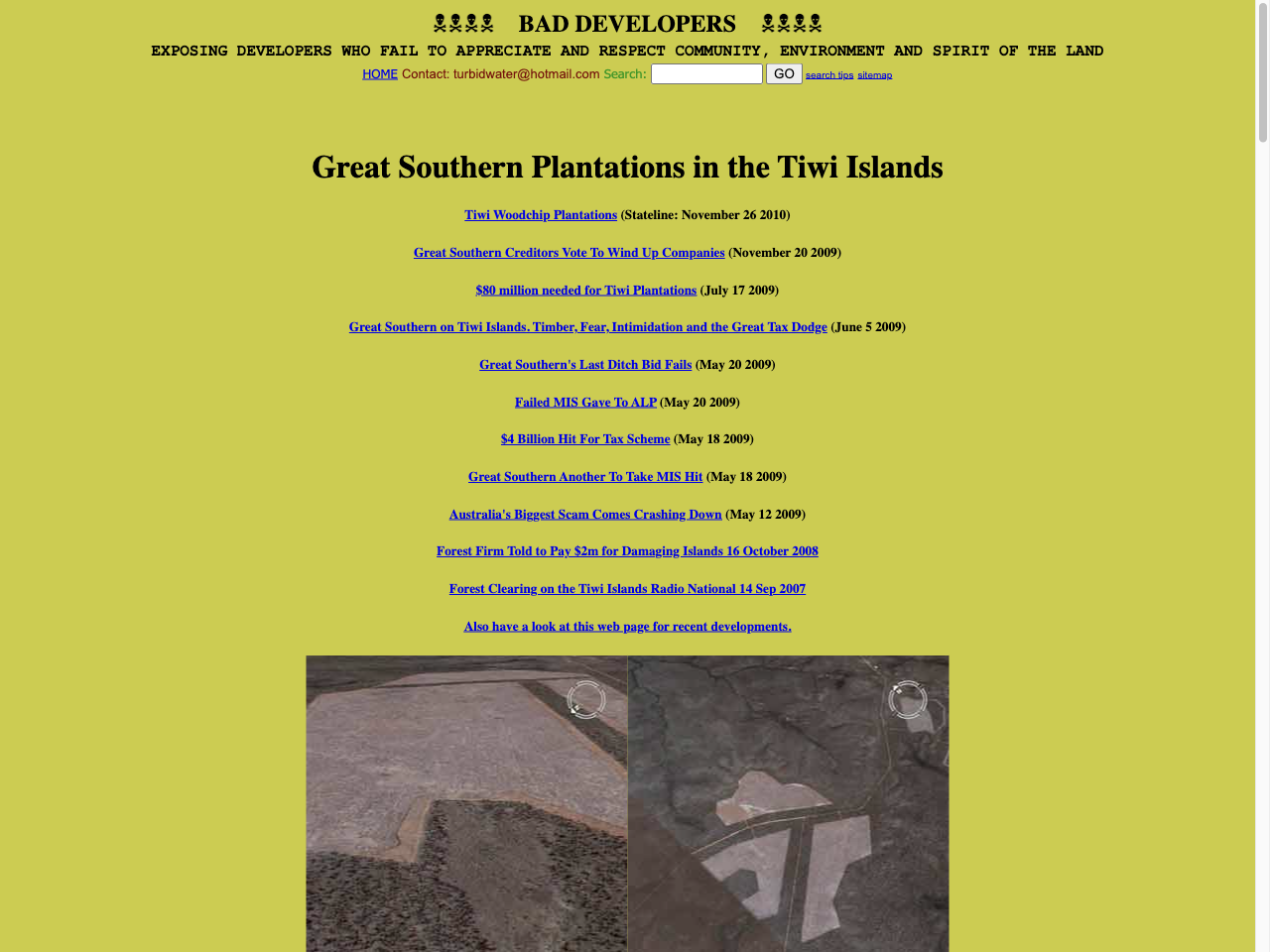 Preview of Great Southern Plantations in the Tiwi Islands - Bad Developers Environmental Exposure Website, accessed July 30, 2025,