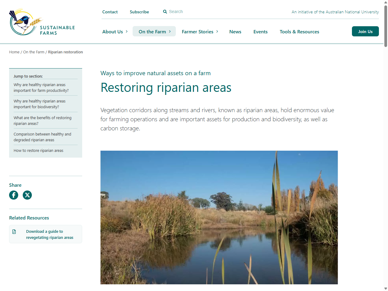 Preview of Riparian restoration 	6 ANU Sustainable Farms, accessed May 13, 2025, 