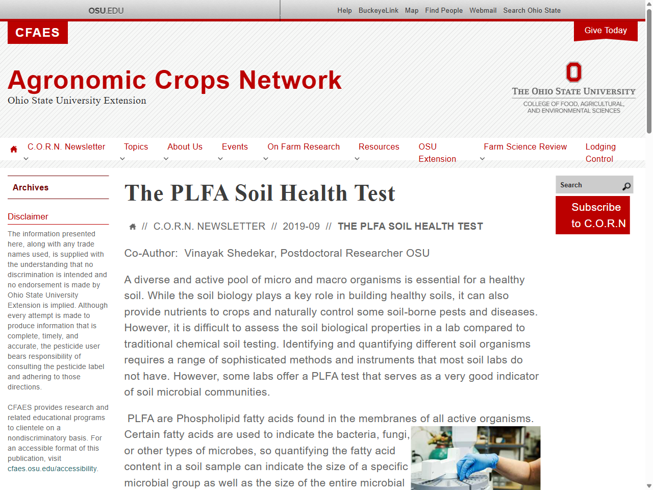 Preview of The PLFA Soil Health Test | Agronomic Crops Network - The Ohio State University, accessed on June 5, 2025