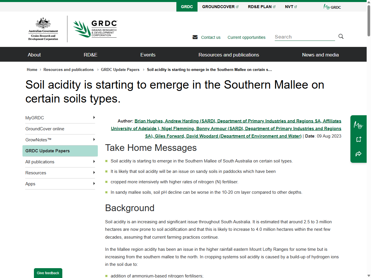 Preview of Soil acidity is starting to emerge in the Southern Mallee on certain soils types. - GRDC, accessed July 30, 2025,