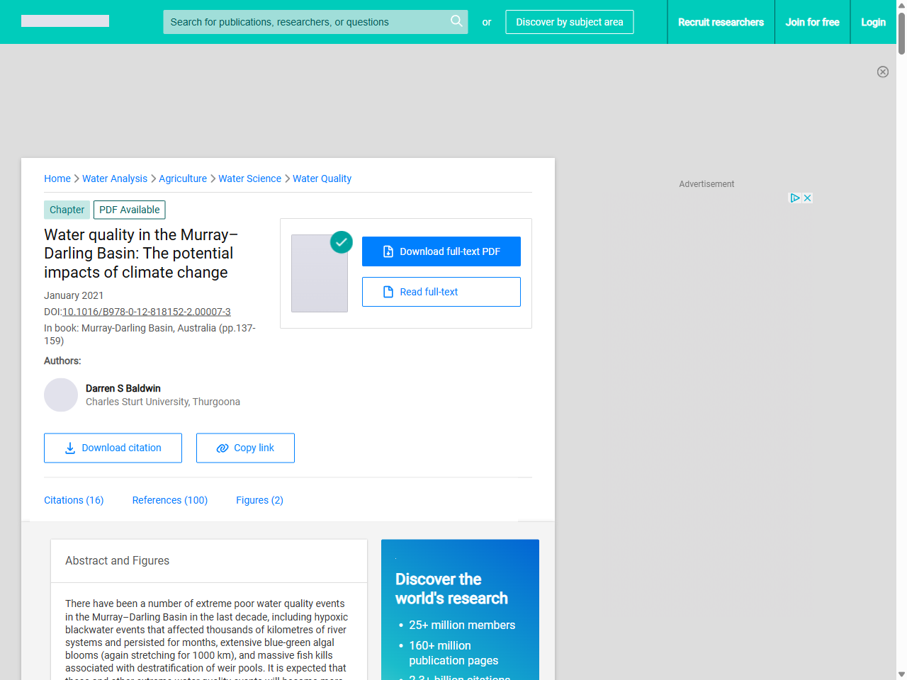 Preview of Water quality in the Murray–Darling Basin: The potential impacts of climate change, accessed August 12, 2025