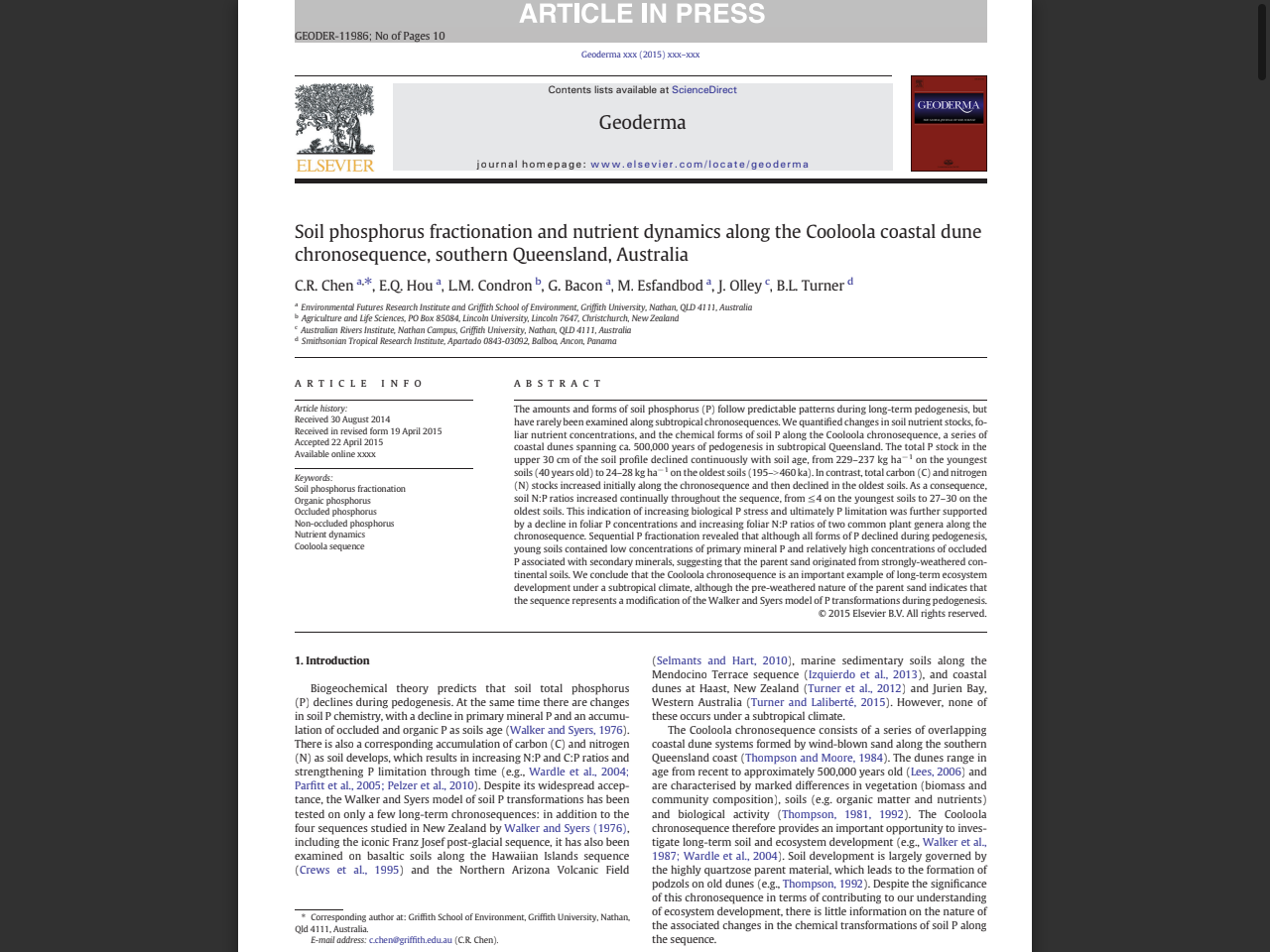 Preview of Too much of a good thing: phosphorus over-fertilisation in rehabilitated landscapes of high biodiversity value