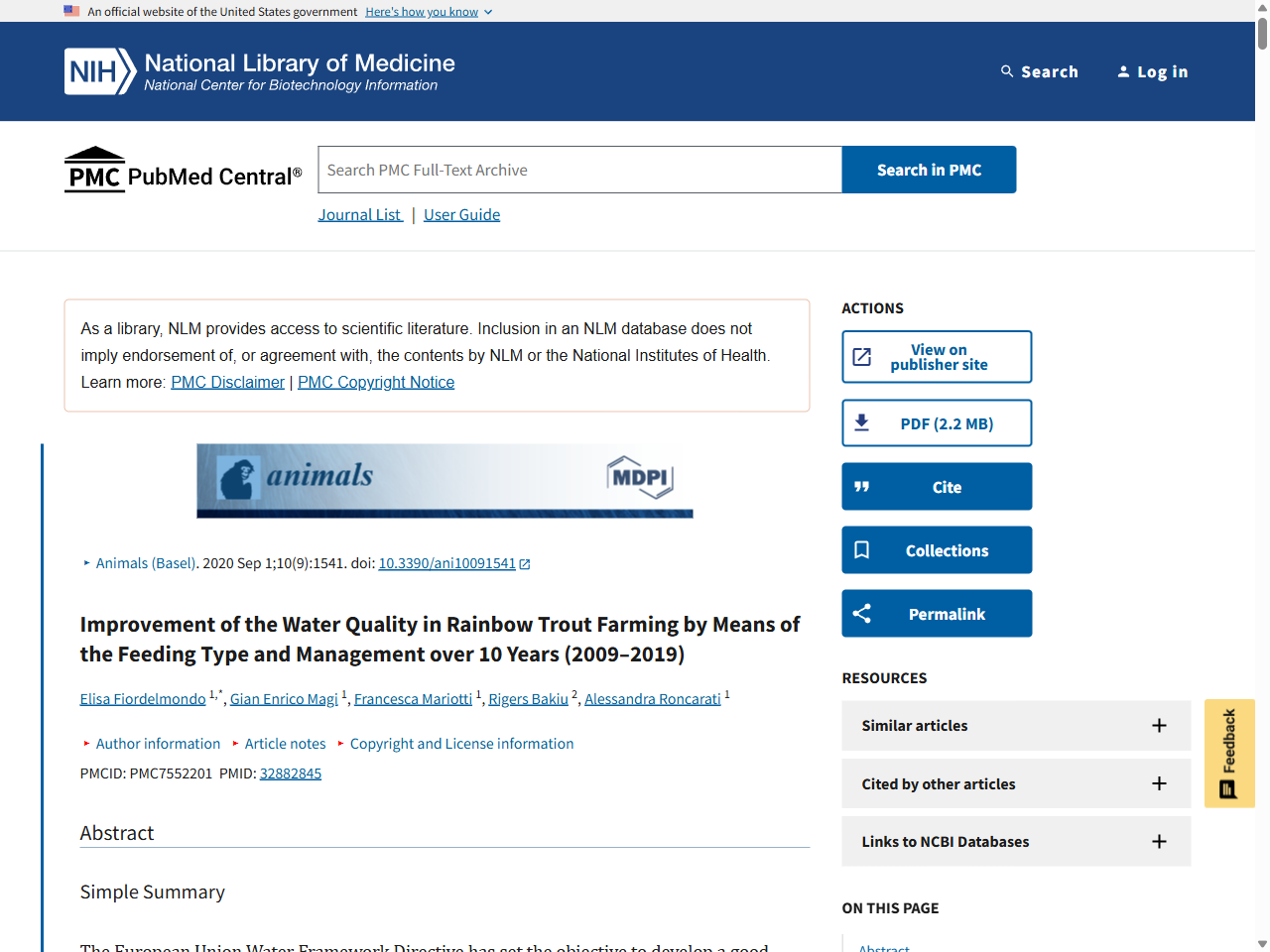 Preview of Improvement of the Water Quality in Rainbow Trout Farming by Means of the Feeding Type and Management over 10 Years (2009–2019), accessed August 10, 2025