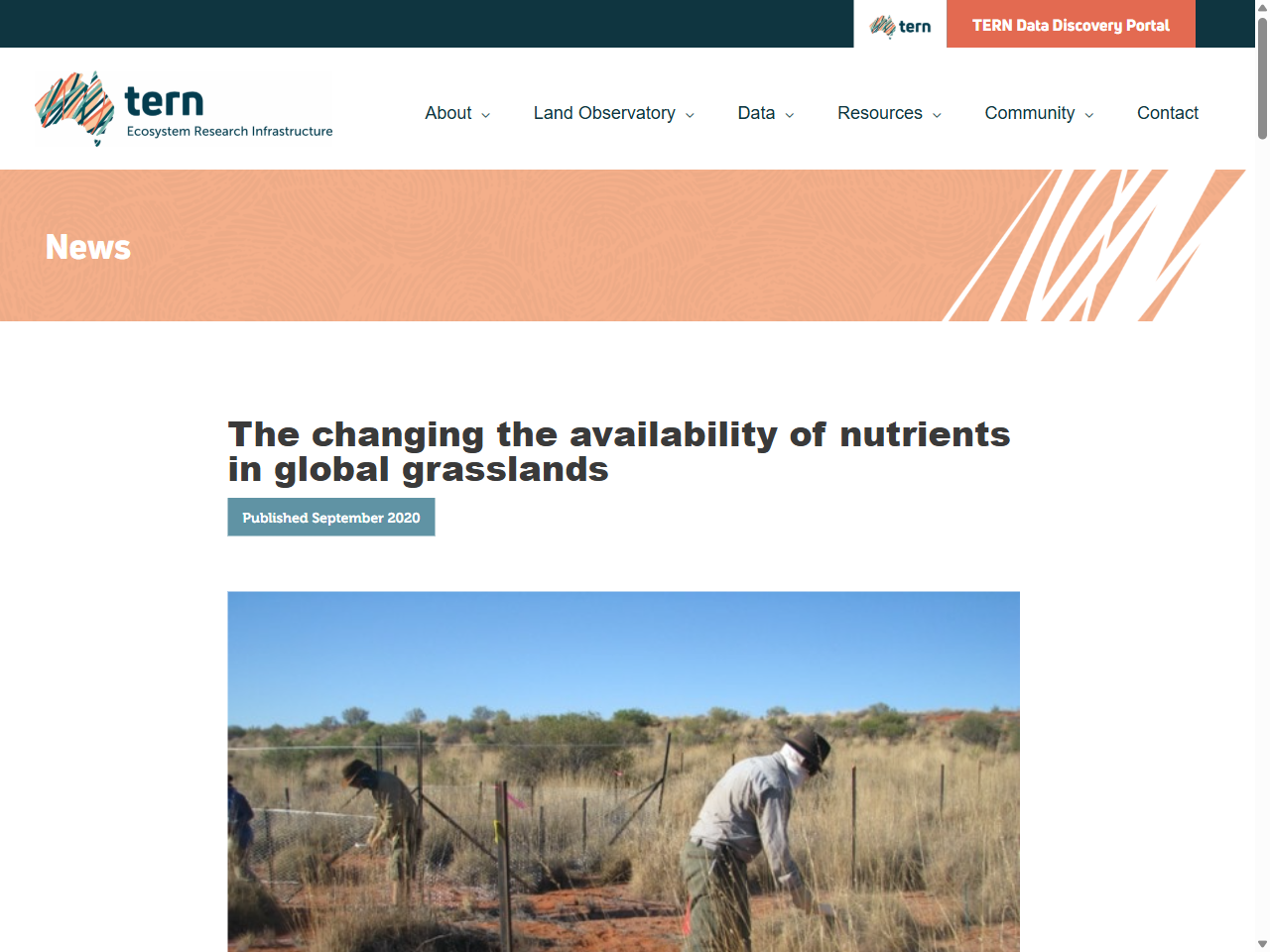 Preview of The changing the availability of nutrients in global grasslands | TERN Australia, accessed August 11, 2025