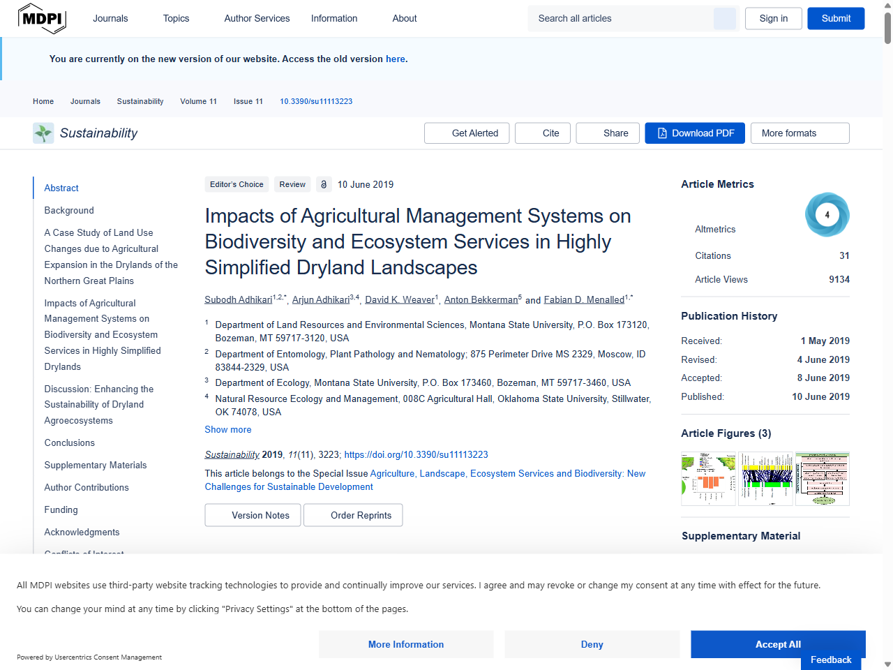 Preview of Ecosystem services: Key concepts and applications
