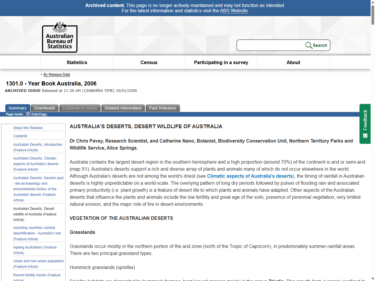 Preview of 1301.0 - Year Book Australia, 2006 - Australian Bureau of Statistics, accessed July 6, 2025,